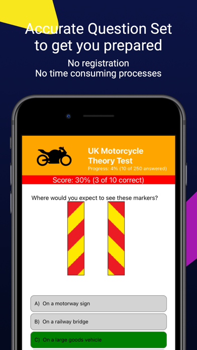 Motorcycle Theory Test Screenshot