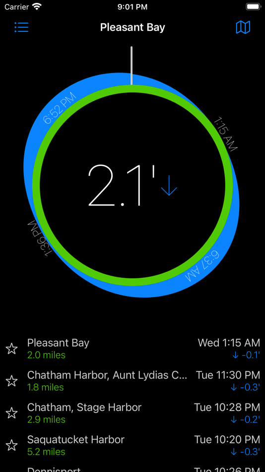 #1. Ebb and Flow Tide Clock (iOS) 由: Blake Shaw