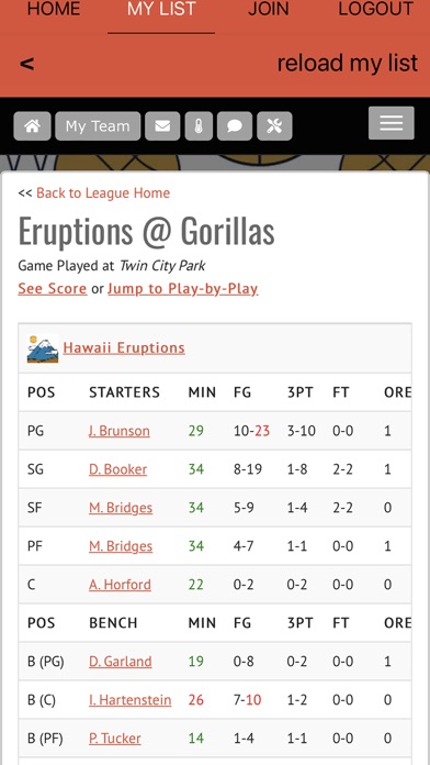 Basketball Sim Leagues Screenshot