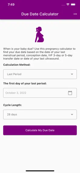 Game screenshot Pregnancy Due Date Calculators mod apk