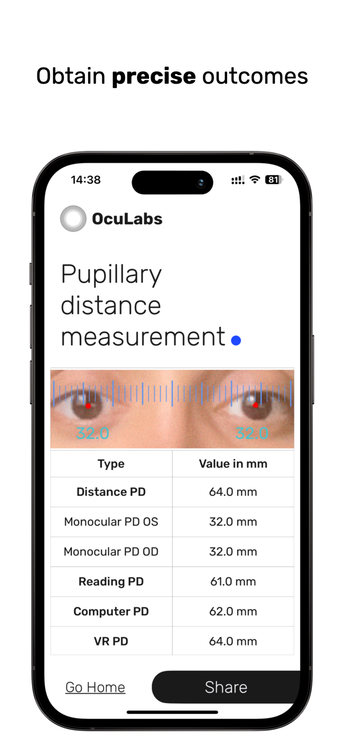 Pupillary Distance measure PD