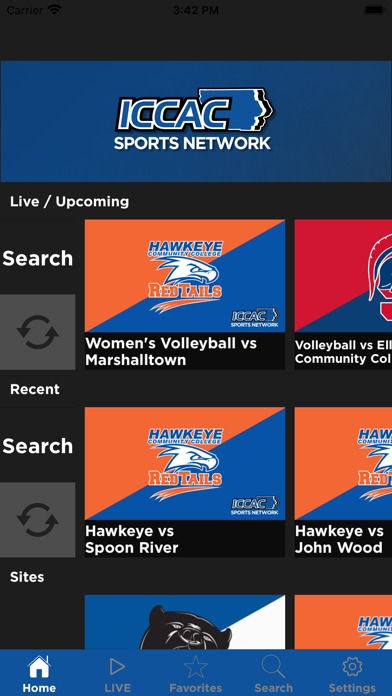 ICCAC Sports Network Screenshot