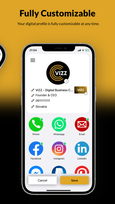 VIZZ - Digital Business Card Screenshot