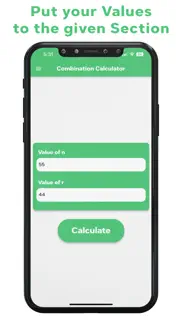 combination calculator iphone screenshot 2