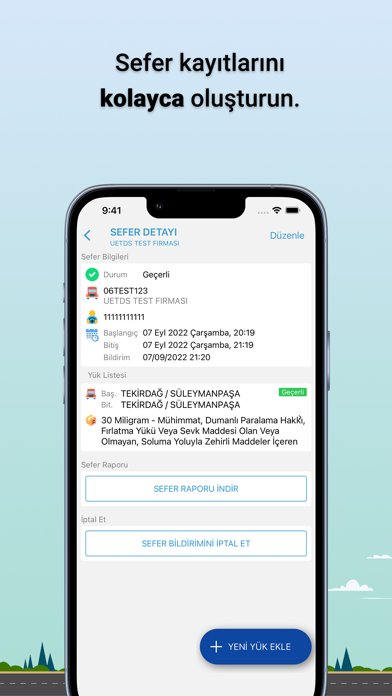 UETDS Yük Bildirimi Screenshot