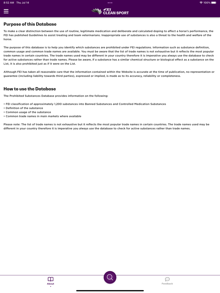 FEI CleanSport Database