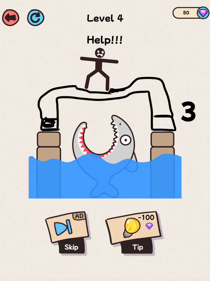 Draw to save  IQ-brain puzzle