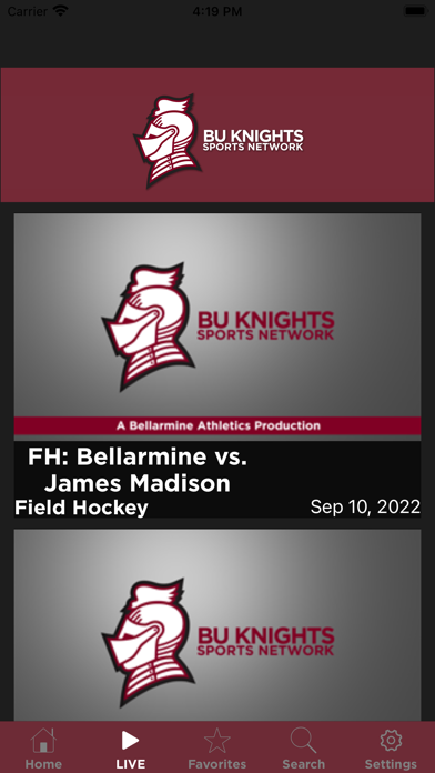 BU Knights Sports Network Screenshot