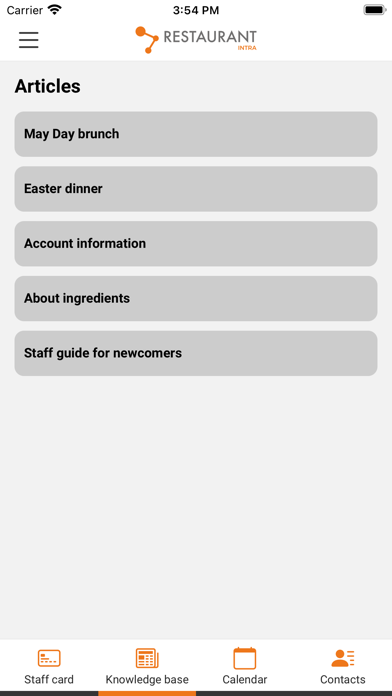 Restaurantintra Screenshot