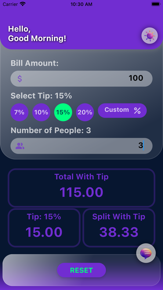 #3. Tip And Split App (iOS) By: Tien Truong