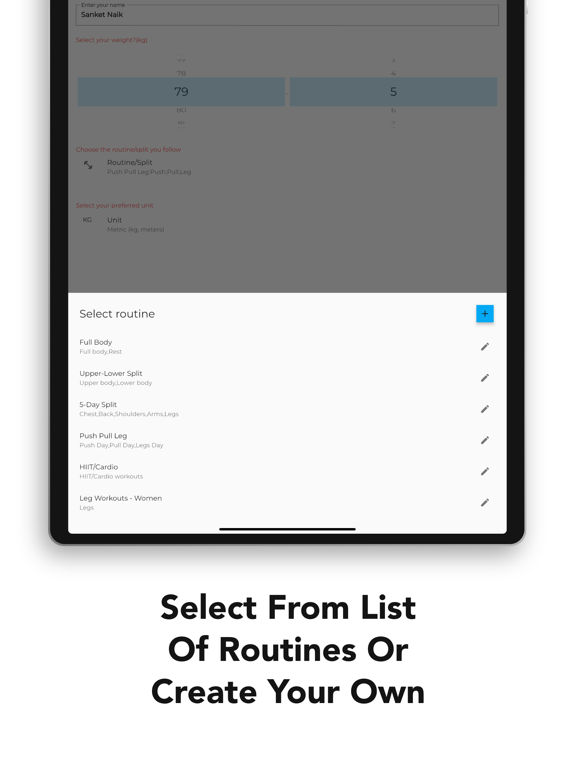 Workout Calendar: Track/Log iPad screenshot 4 - Health & Fitness app