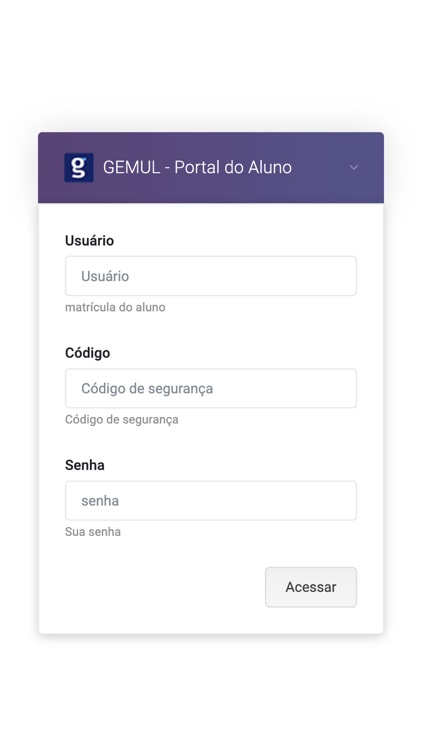 Portal Aluno Canedo/GEMUL