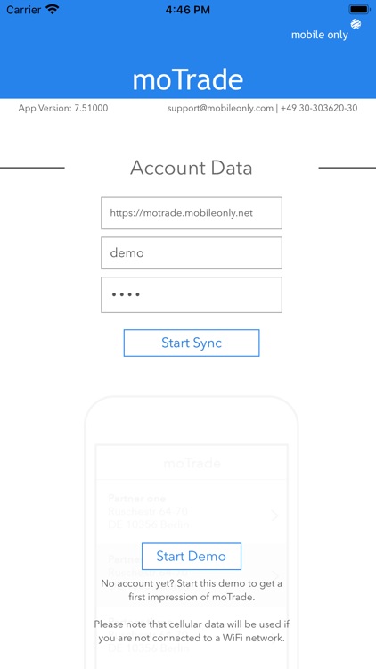 moTrade - order form