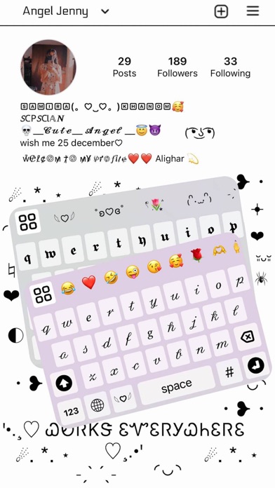 fancy fonts - custom keyboard Screenshot