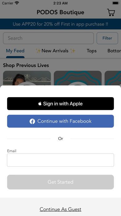 PODOS Boutique Screenshot