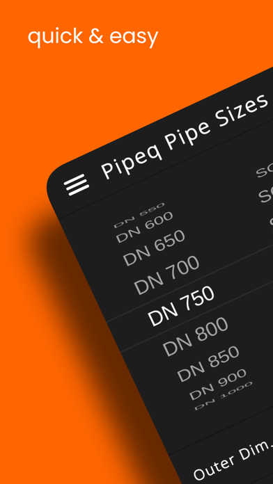 Pipeq Pipe Sizes Screenshot