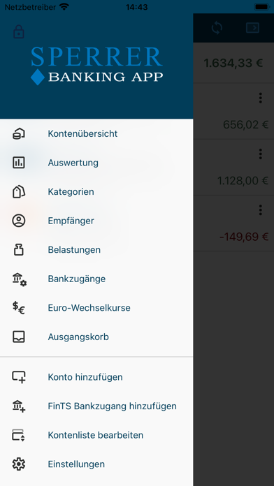 Sperrer Banking Screenshot