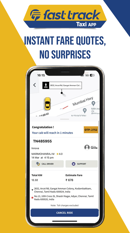 #7. Fasttrack Cabs (iOS) โดย: Fasttrack Pvt Ltd