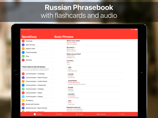 Screenshot #4 pour SpeakEasy Russian Phrasebook