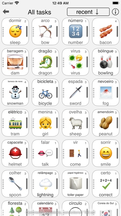 Portuguese: learn words easily Screenshot