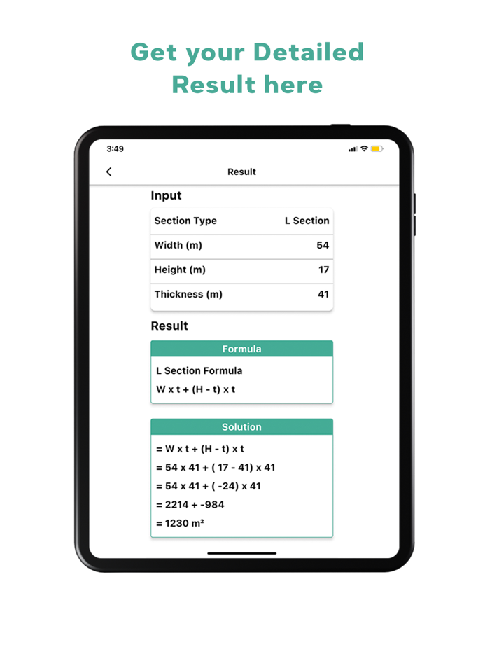 Cross Section Area Calculator