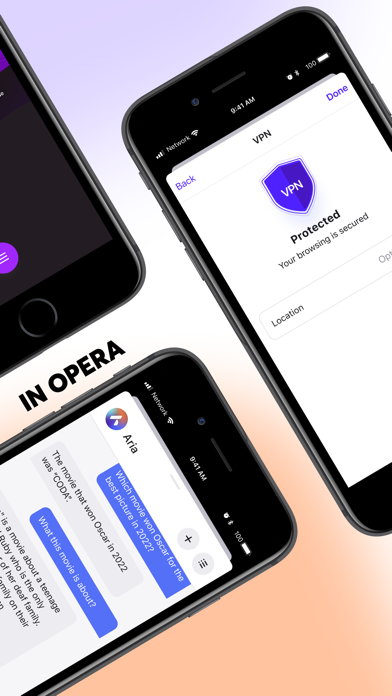 Opera: AI browser with VPN Screenshot