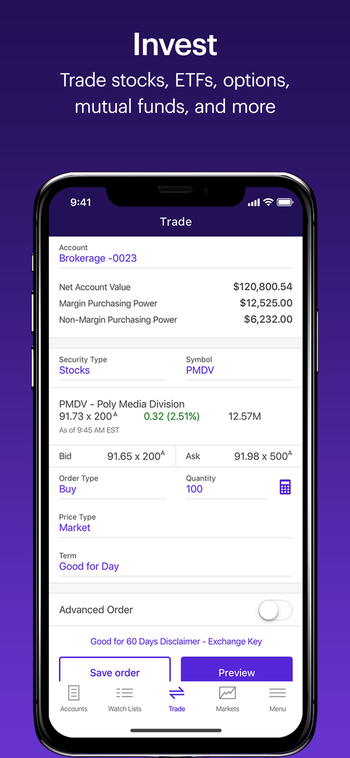 ETRADE Invest. Trade. Save.