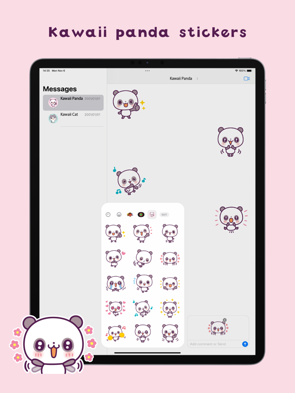 Screenshot #5 pour Kawaii Panda Stickers (Global)