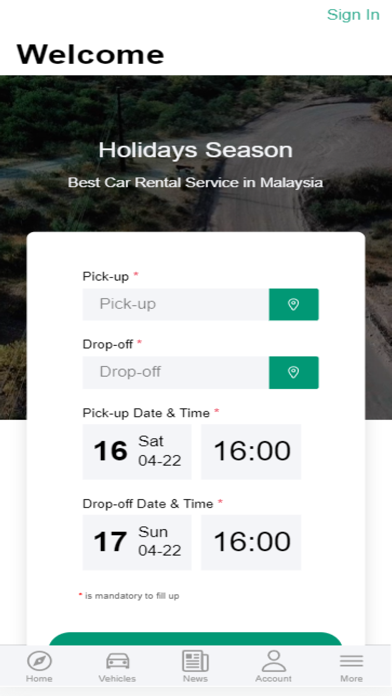 Holidays Season - Car Rental Screenshot