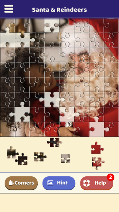 Santa and the Reindeers Puzzle Screenshot