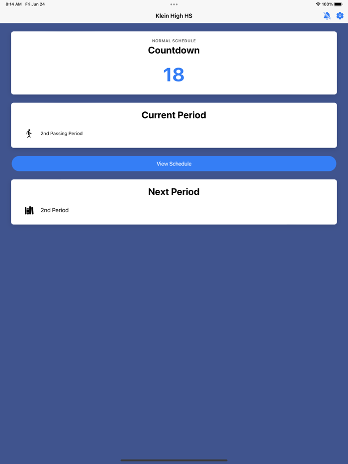 Bell Schedule For School