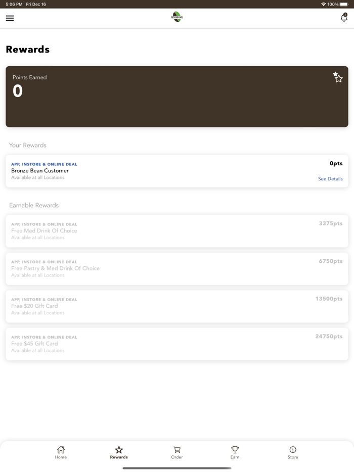 Six Beans Coffee Co Rewards