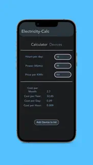 pro electricitycost calculator iphone screenshot 1