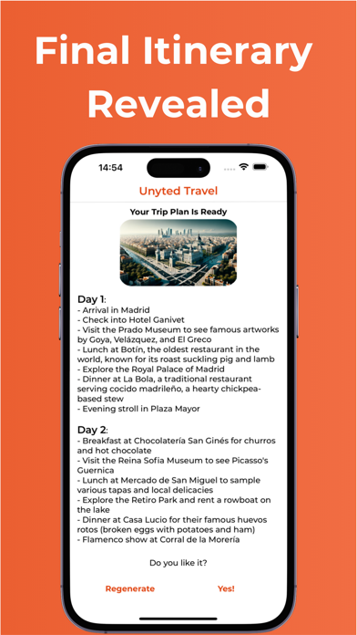 AI Trip Planner: Itinerary Screenshot