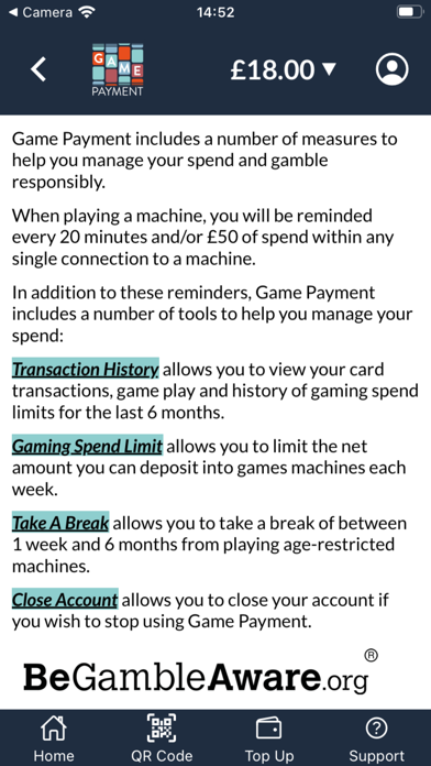 Game Payment: cashless gaming Screenshot