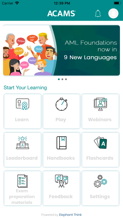 ACAMS-Smart Learning Platform Screenshot