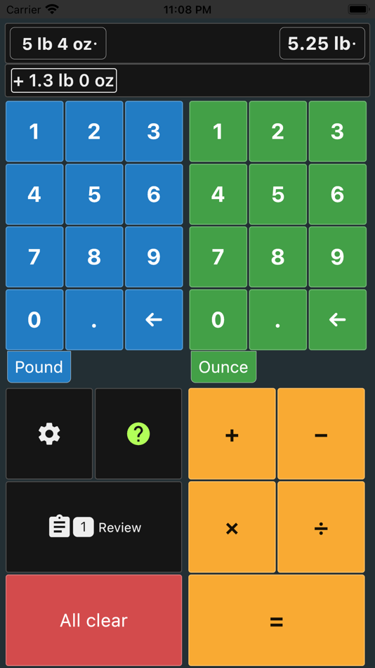 Pounds and Ounces Calculator - 1.03 - (iOS)