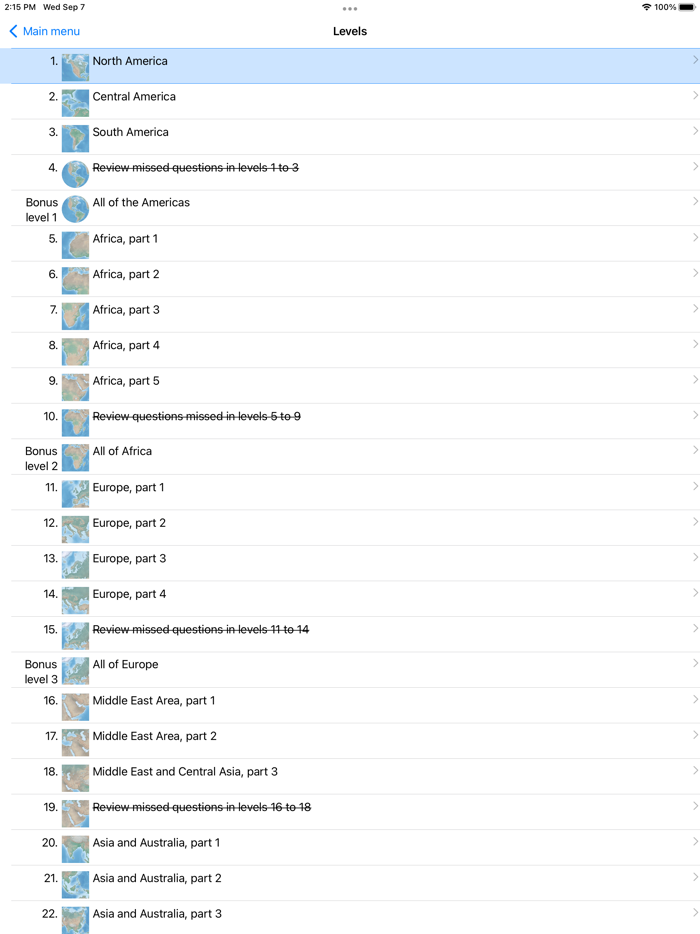 OneMileNorth Countries Quiz