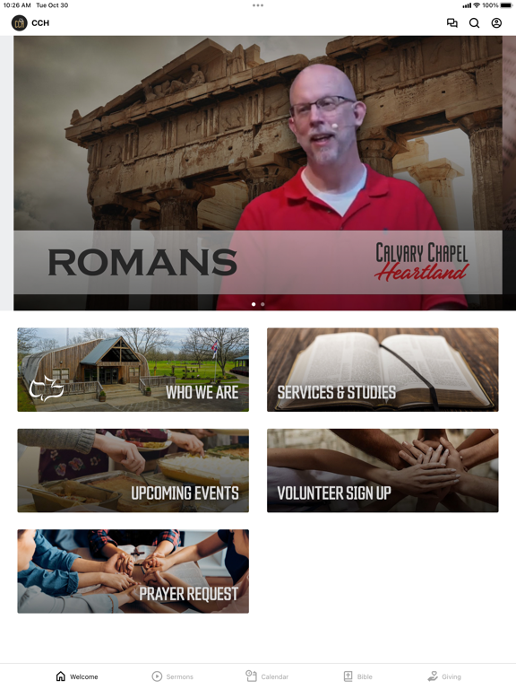Calvary Chapel Heartland iPad screenshot 1 - Education app
