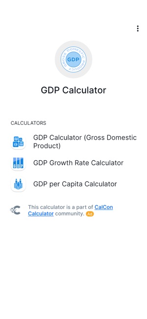 Persistencia Becks Desnudarse GDP Calculator - CalCon on the App Store