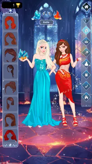 Ice & Fire Princess Dress Up screenshot 1
