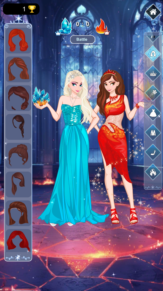 Ice vs Fire magic dress up - 1.5.1 - (iOS)