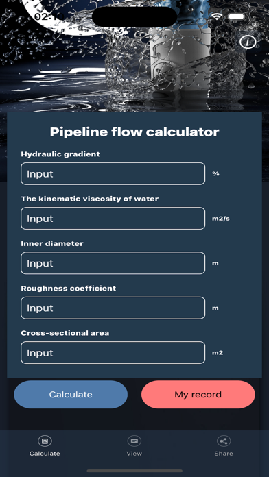Pipeline flow calculator Screenshot
