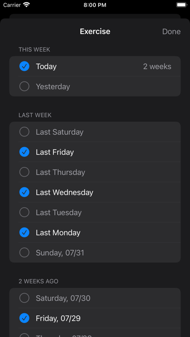 Easy Habits: Daily Check-In Screenshot