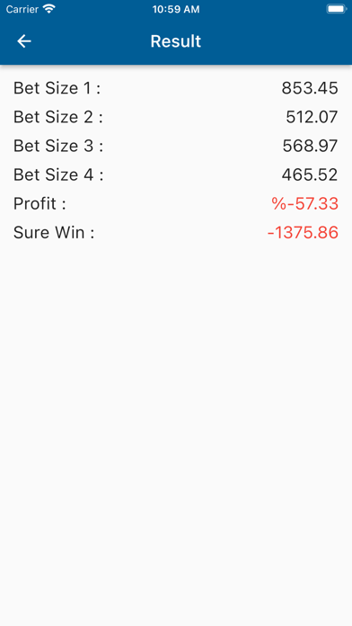 Bet Calculator - HT/FT Screenshot