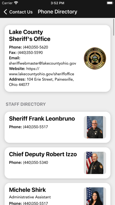 Lake Co. OH Sheriff's Office Screenshot