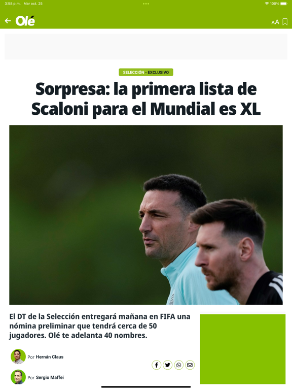 Screenshot #6 pour Olé: deportes 24hs