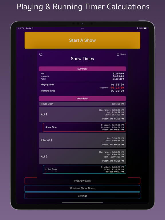 Show StopWatch iPad screenshot 4 - Productivity app
