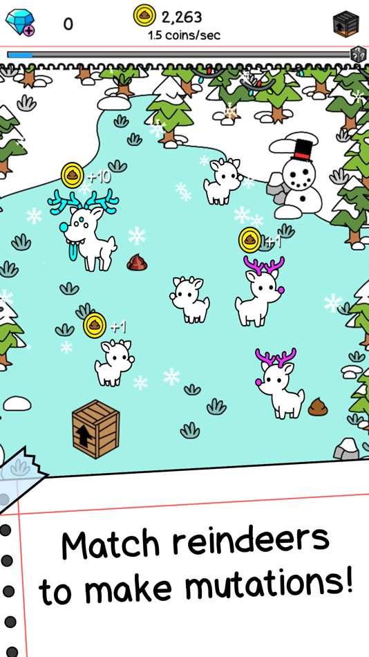 #1. Reindeer Evolution: Idle Game (iOS) Podle: TPG TECNOLOGIA DA INFORMACAO LTDA