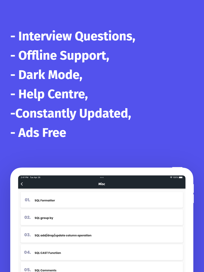 Learn MySQL Database Offline